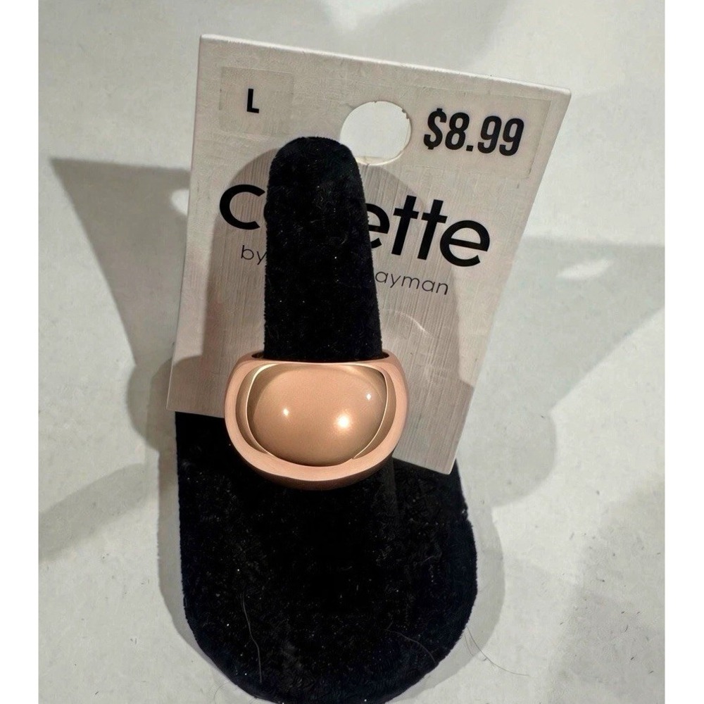 Colette by Colette Hayman Rose Gold Tone Dome Band Ring Size L No Stone